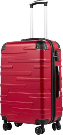 Hartschalen-Koffer Rollkoffer ABS TSA-Schloss 4 Rollen Spinell Rot