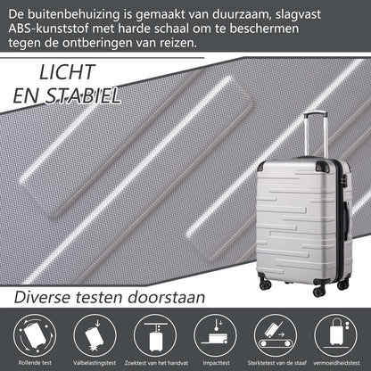 Hartschalen-Koffer Rollkoffer Groß TSA-Schloss 4 Rollen dunkelgrau