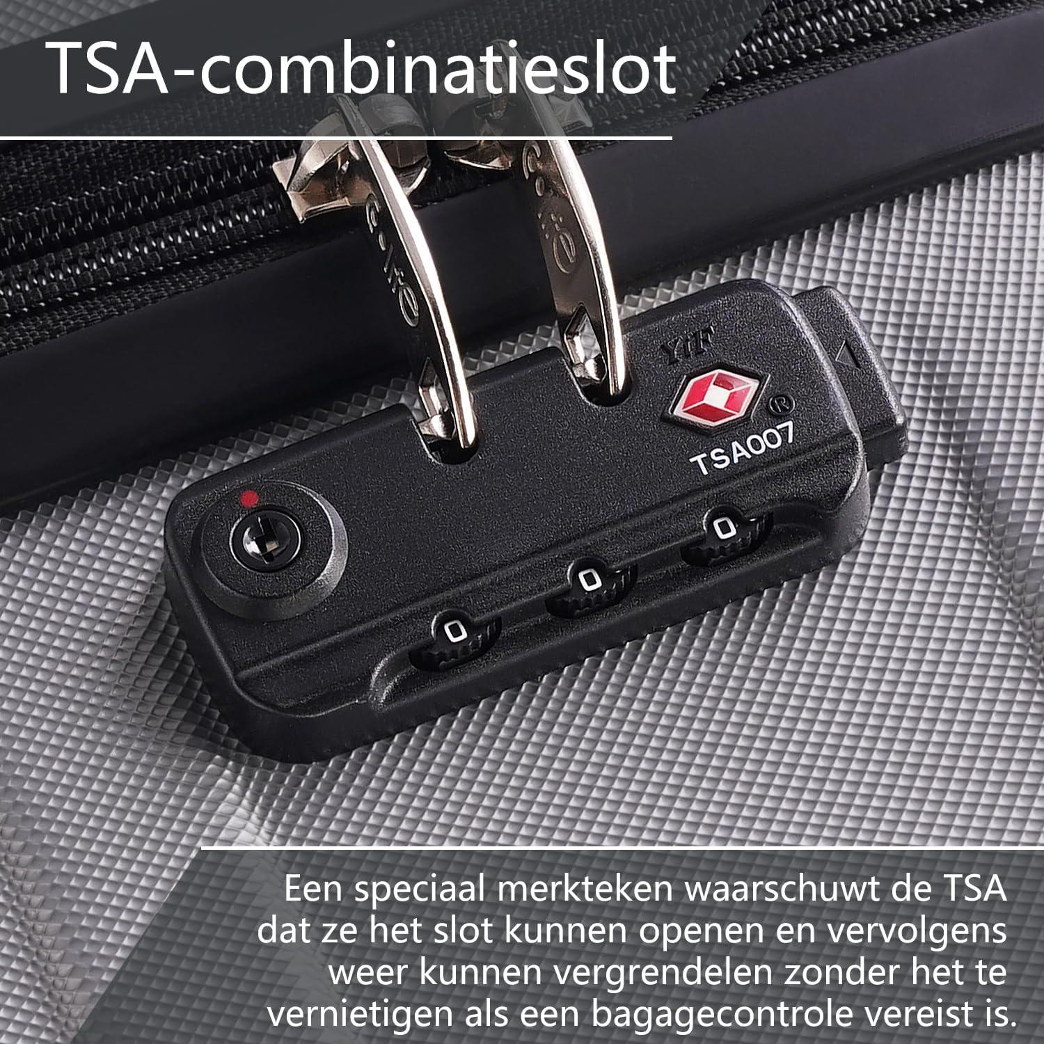 COOLIFE Hartschalen-Koffer Rollkoffer Set 3-teilig ABS Dunkelgrau TSA-Schloss