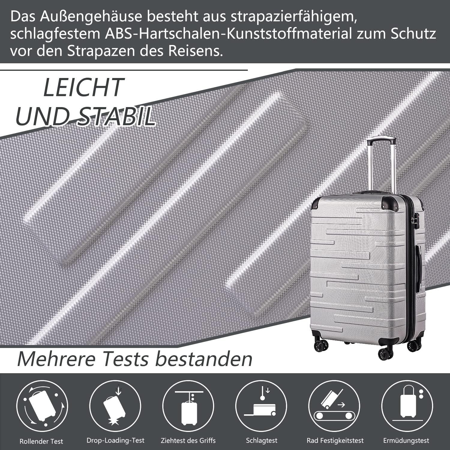 Hartschalen-Koffer TSA-Schloss, 4 Rollen Navy Blau