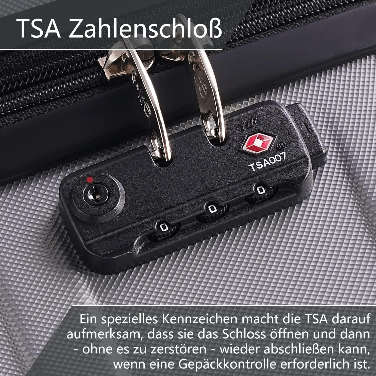 COOLIFE Hartschalen-Koffer Rollkoffer TSA-Schloss Türkisgrün 67cm