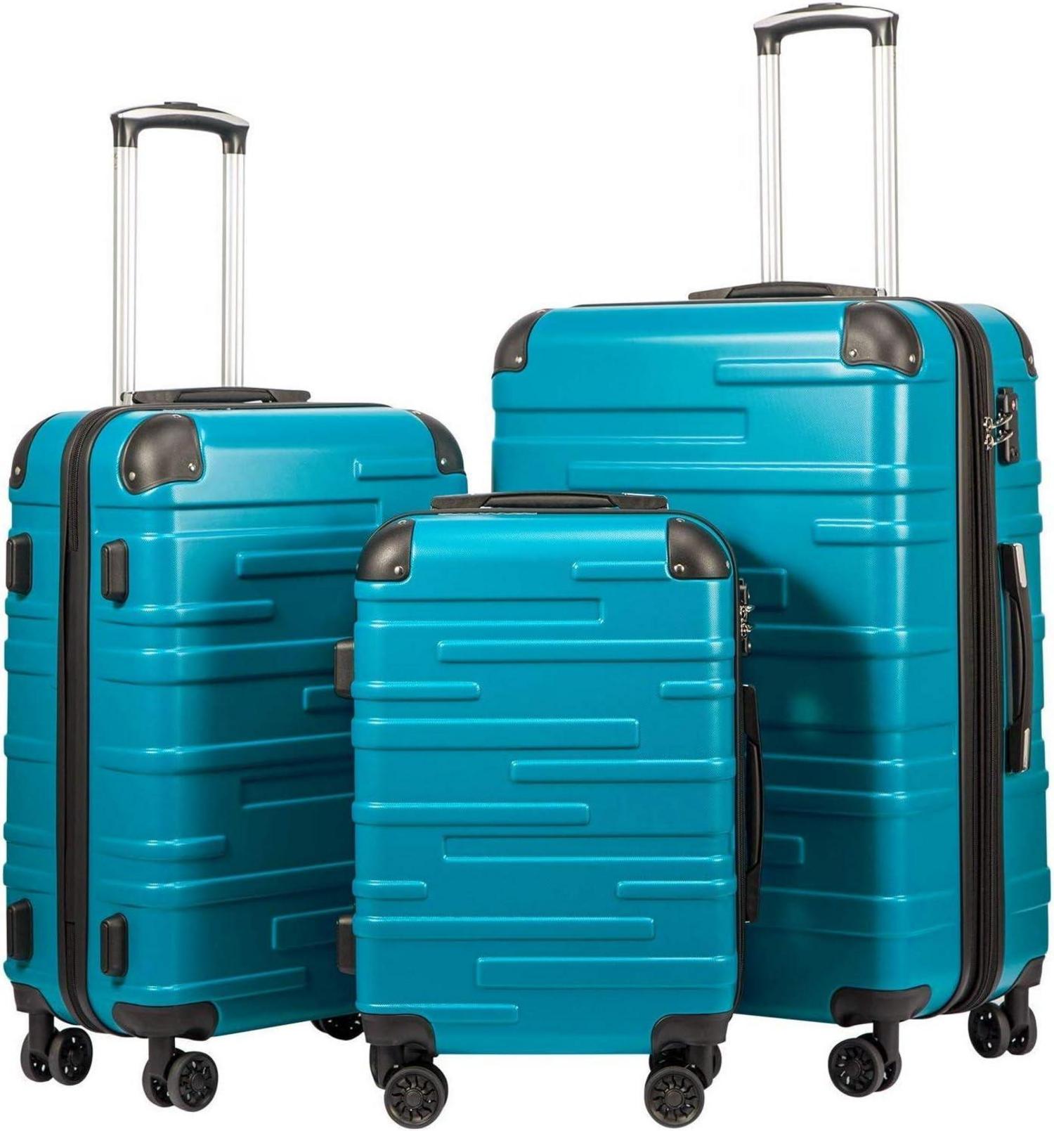 Hartschalen-Koffer Set Rollkoffer Reisekoffer TSA-Schloss ABS