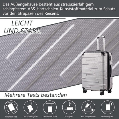 Hartschalen-Koffer Set Rollkoffer Reisekoffer TSA-Schloss ABS