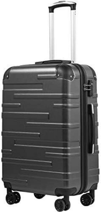COOLIFE Hartschalen-Koffer Dunkelgrau 4 Rollen TSA-Schloss 77cm