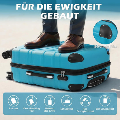Erweiterbarer Reisekoffer mit TSA-Schloss – Grau Lila