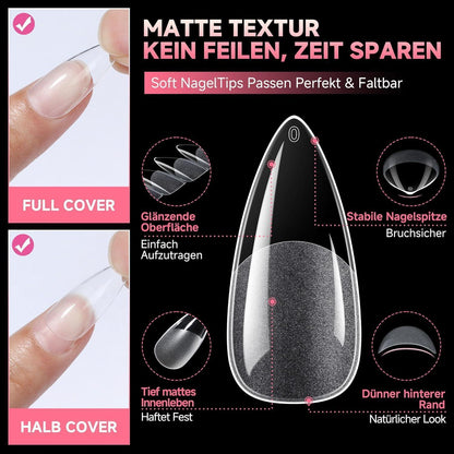 Stiletto Nagelspitzen Medium – 216 Stück für Nagelverlängerung