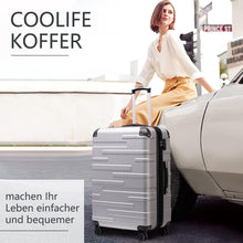COOLIFE Hartschalen-Koffer Rollkoffer ABS TSA 4 Rollen