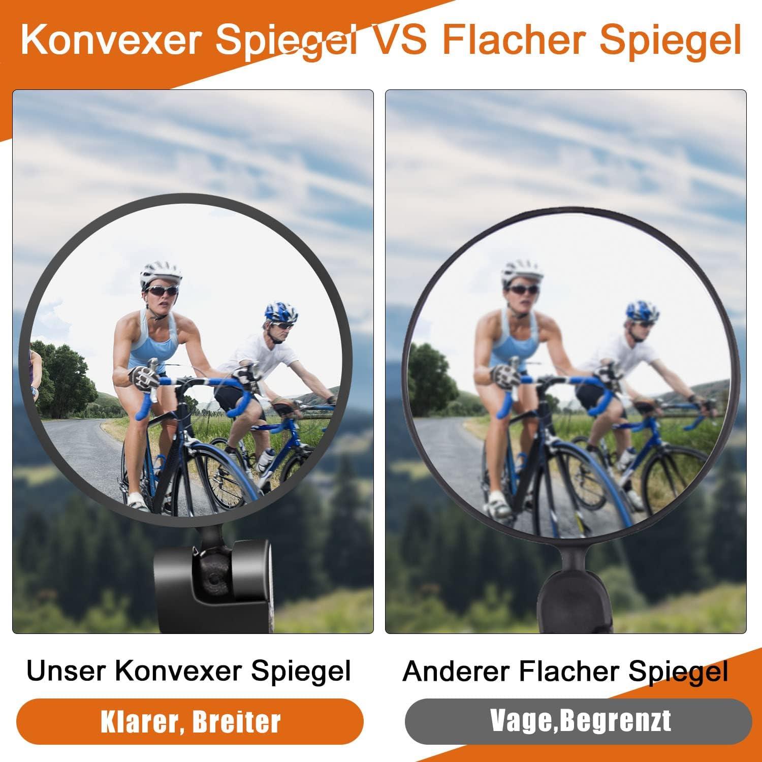 Fahrradspiegel Rückspiegel Lenkerendspiegel 360° Verstellbar E-Bike