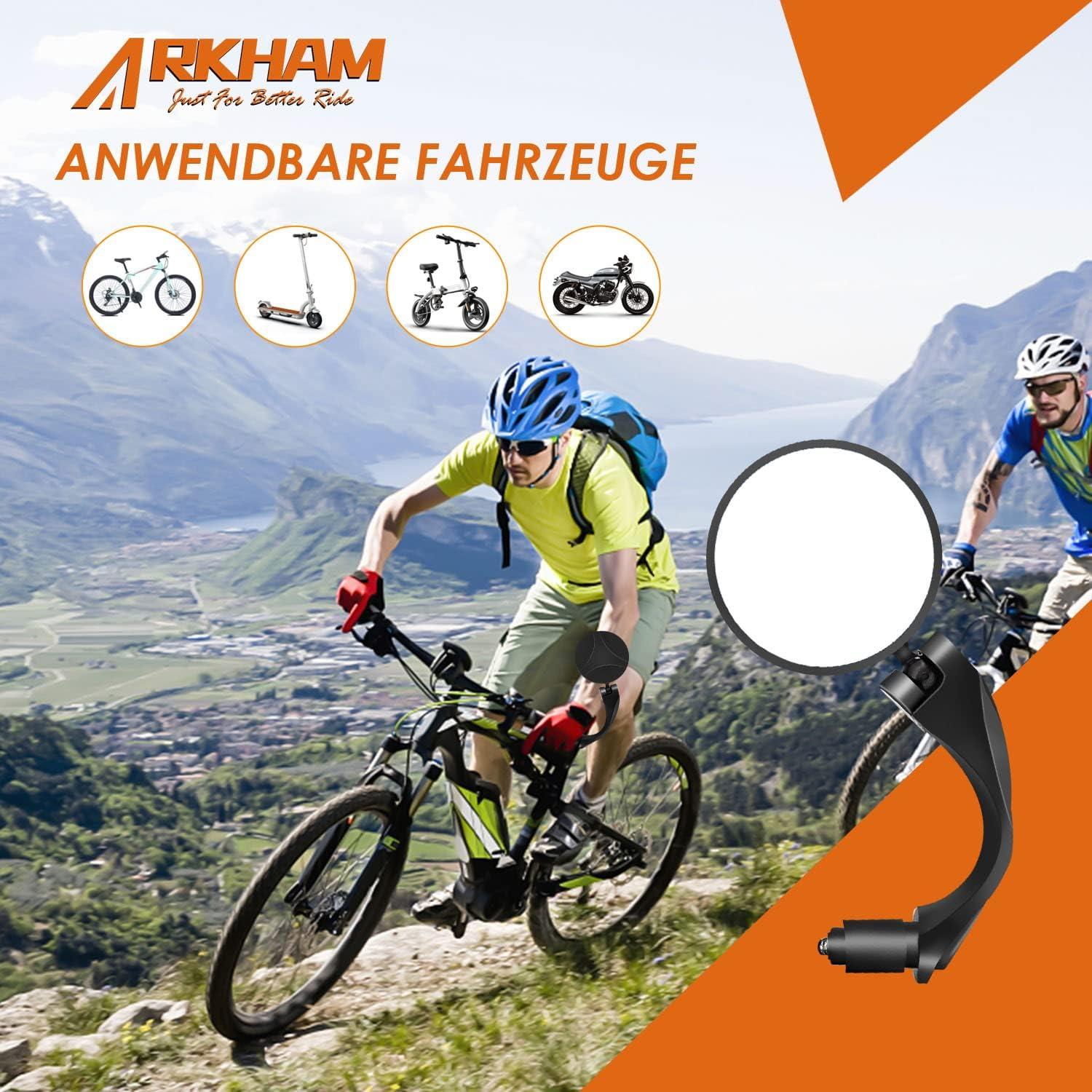 Fahrradspiegel 2 Stück Rückspiegel Lenkerendspiegel 360° verstellbar E-Bike