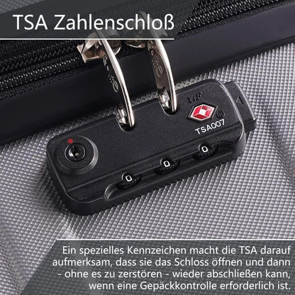 COOLIFE Hartschalen-Koffer Rollkoffer Vergrößerbares Gepäck ABS TSA-Schloss 4 Rollen Handgepäck