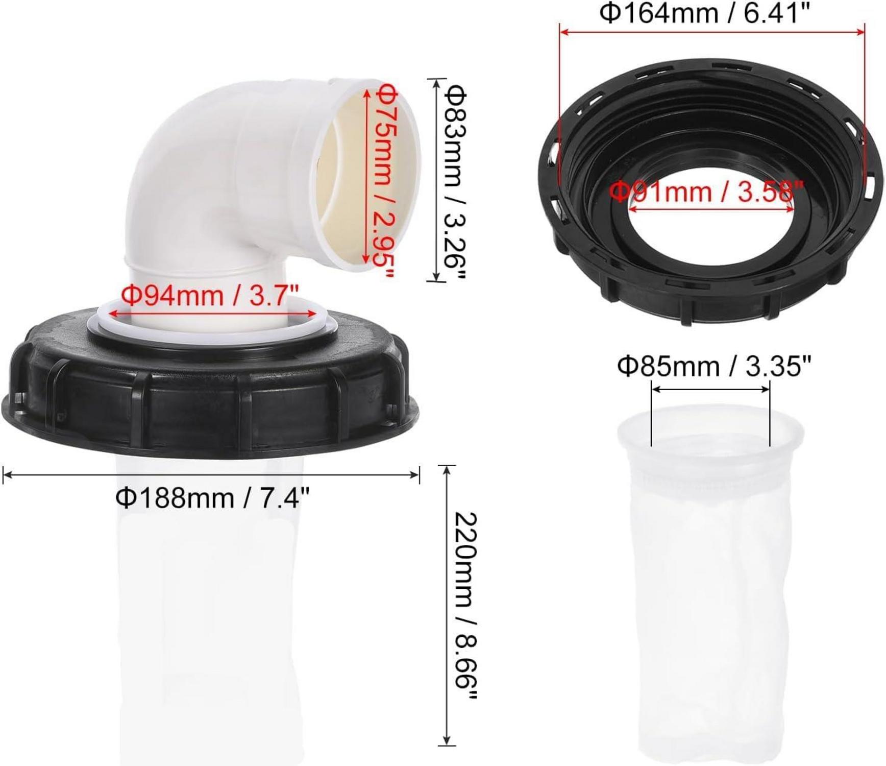 IBC Deckel Filter 90° Nylon Wasserfilter Regenwasserfilter