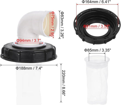 IBC Deckel Filter 90° Nylon Wasserfilter Regenwasserfilter
