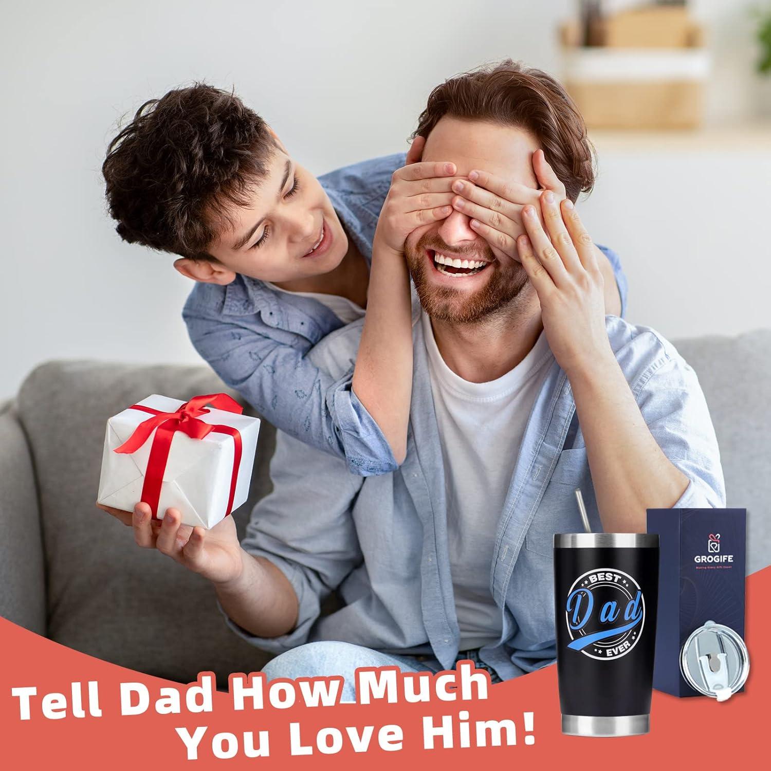 Isolierter Kaffeebecher Papa Strohhalm Deckel 600 ml