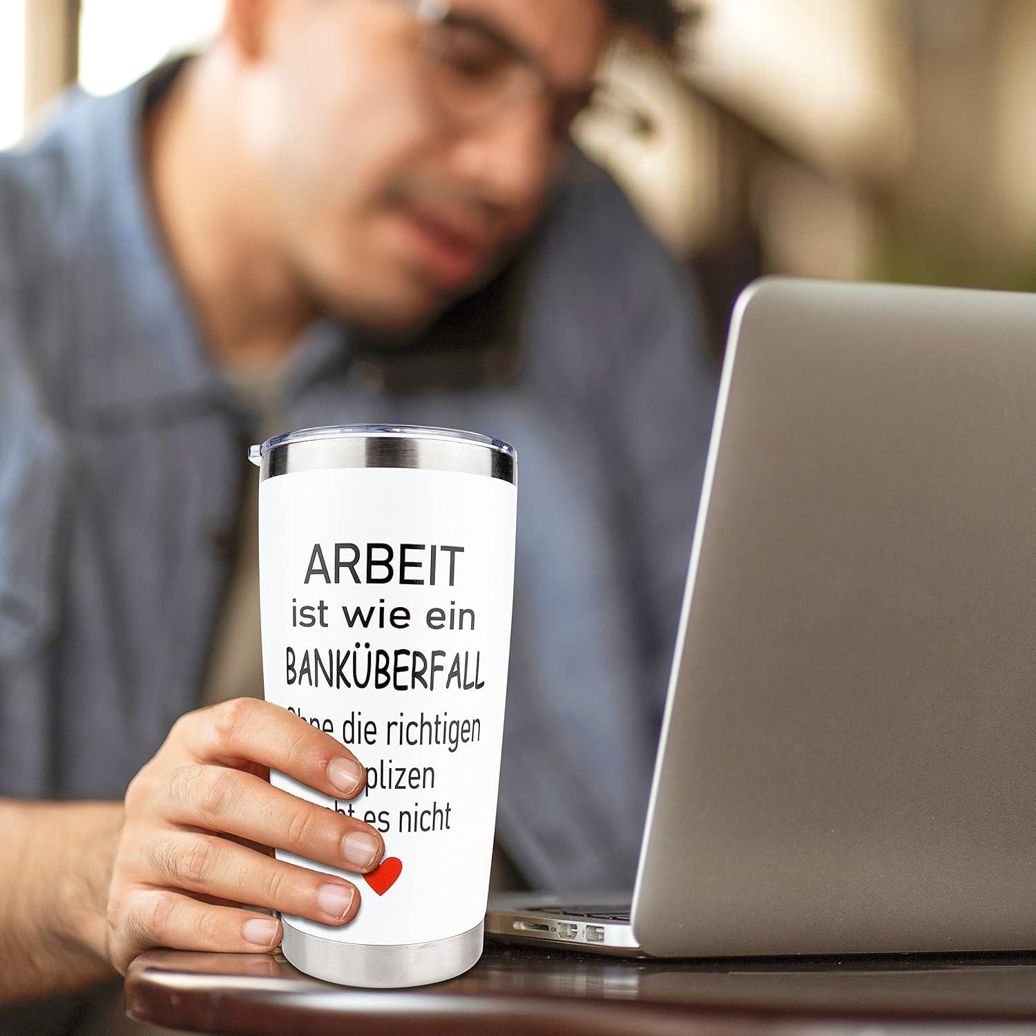 Abschiedsgeschenk Kollegen Thermobecher 600ml Lustige Texte