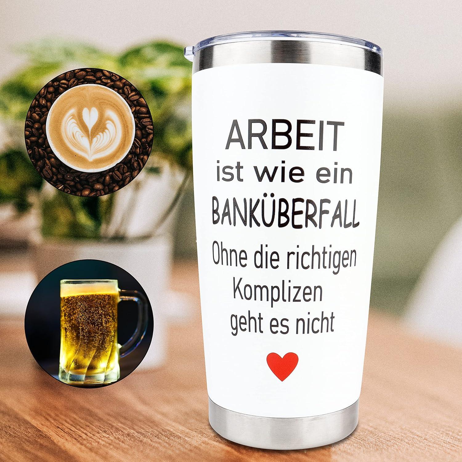 Abschiedsgeschenk Kollegen Lustiger Thermobecher 600ml Edelstahl