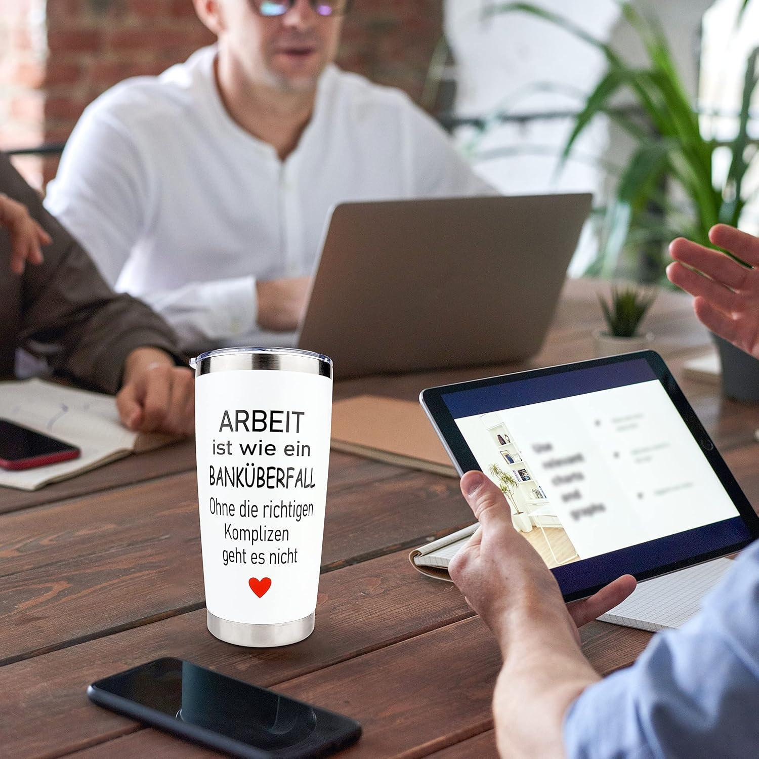 Abschiedsgeschenk Kollegen Thermobecher 600ml Lustiges Kollegin Geschenk