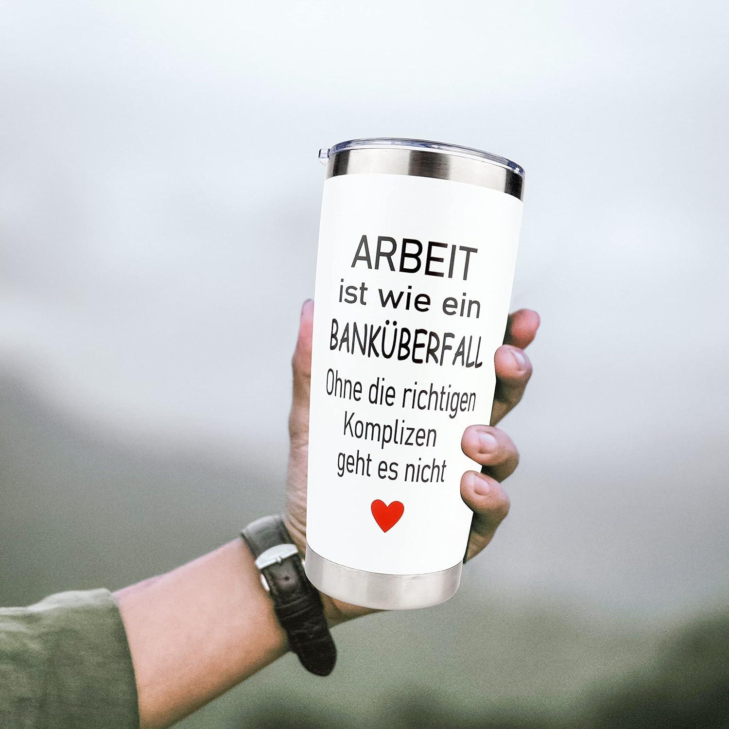 Abschiedsgeschenk Kollegen Thermobecher 600ml Edelstahl Lustig
