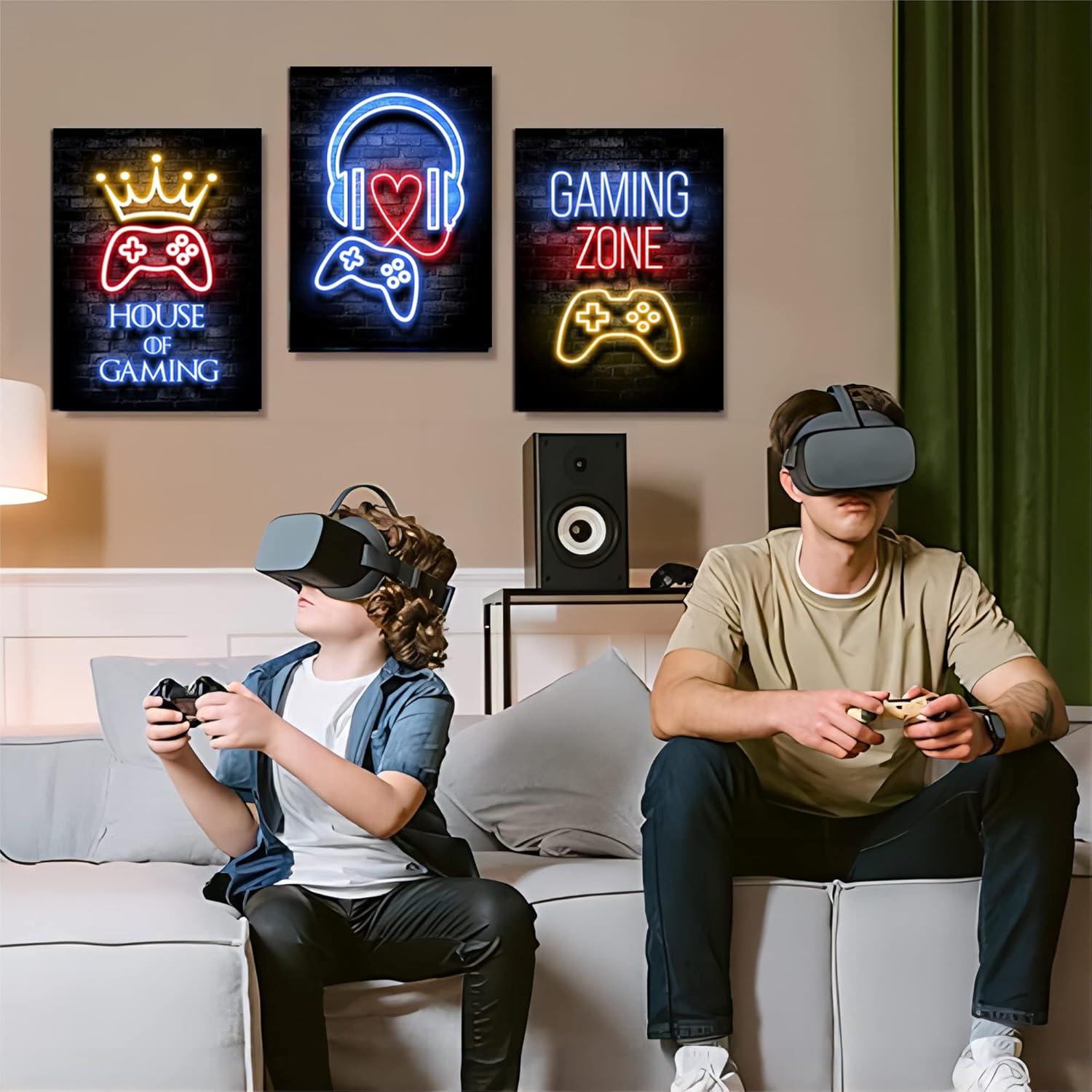 Gaming Wandbilder Playstation 4er Set mit Rahmen 20x30cm