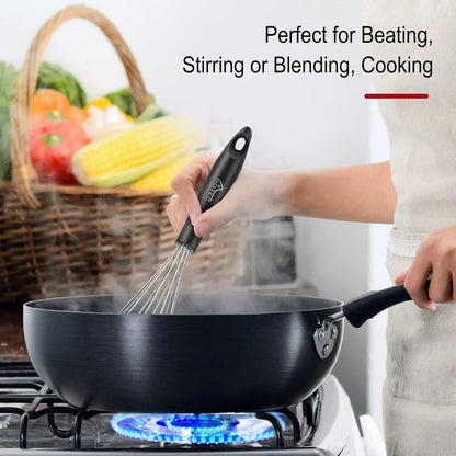 Edelstahl Schneebesen Set 4-teilig Drahtballon Eierschlägel Silber