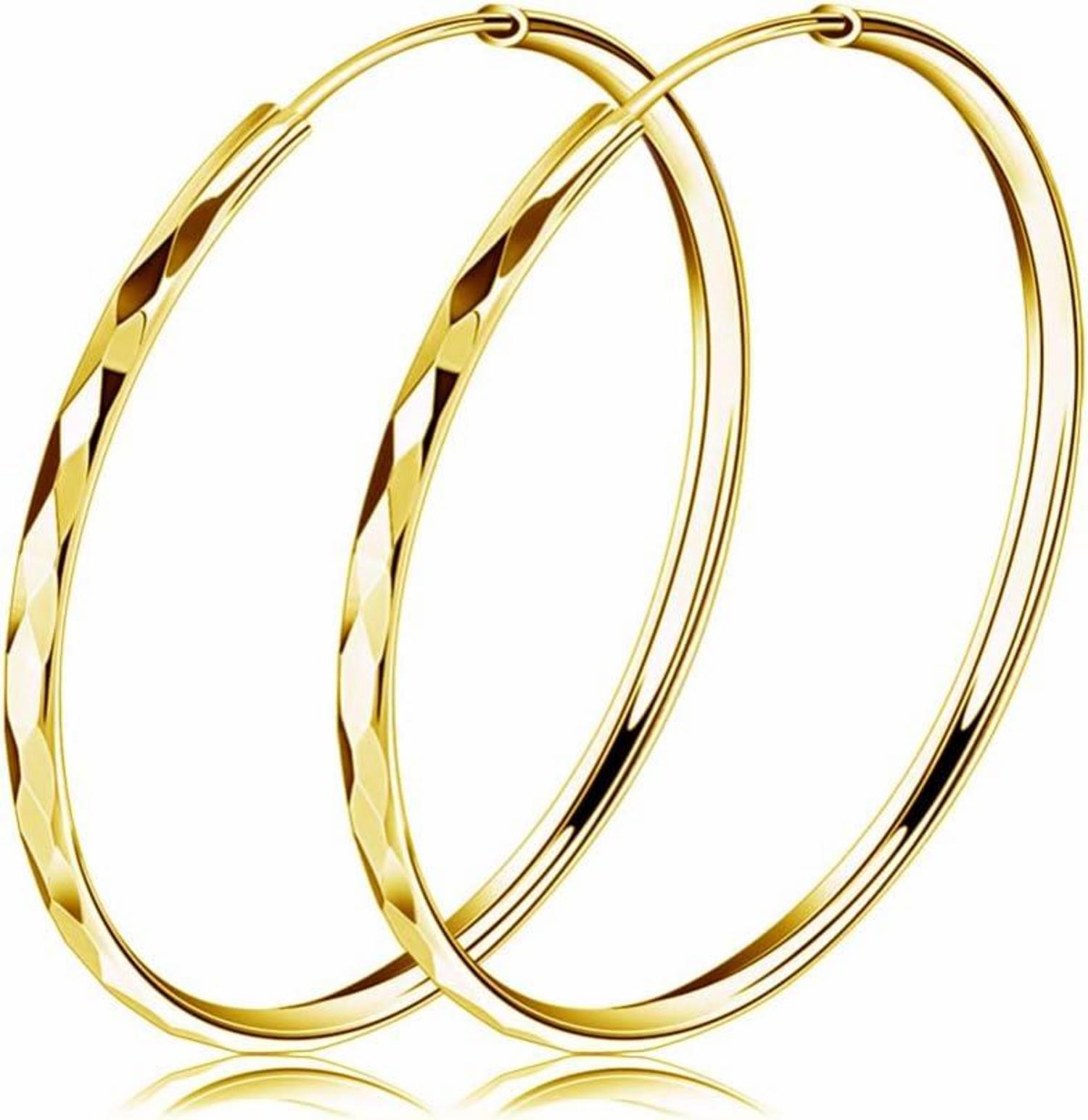 Große Silber Creolen 925 Sterling Hoop Ohrringe 40/50mm Huggie Kreolen