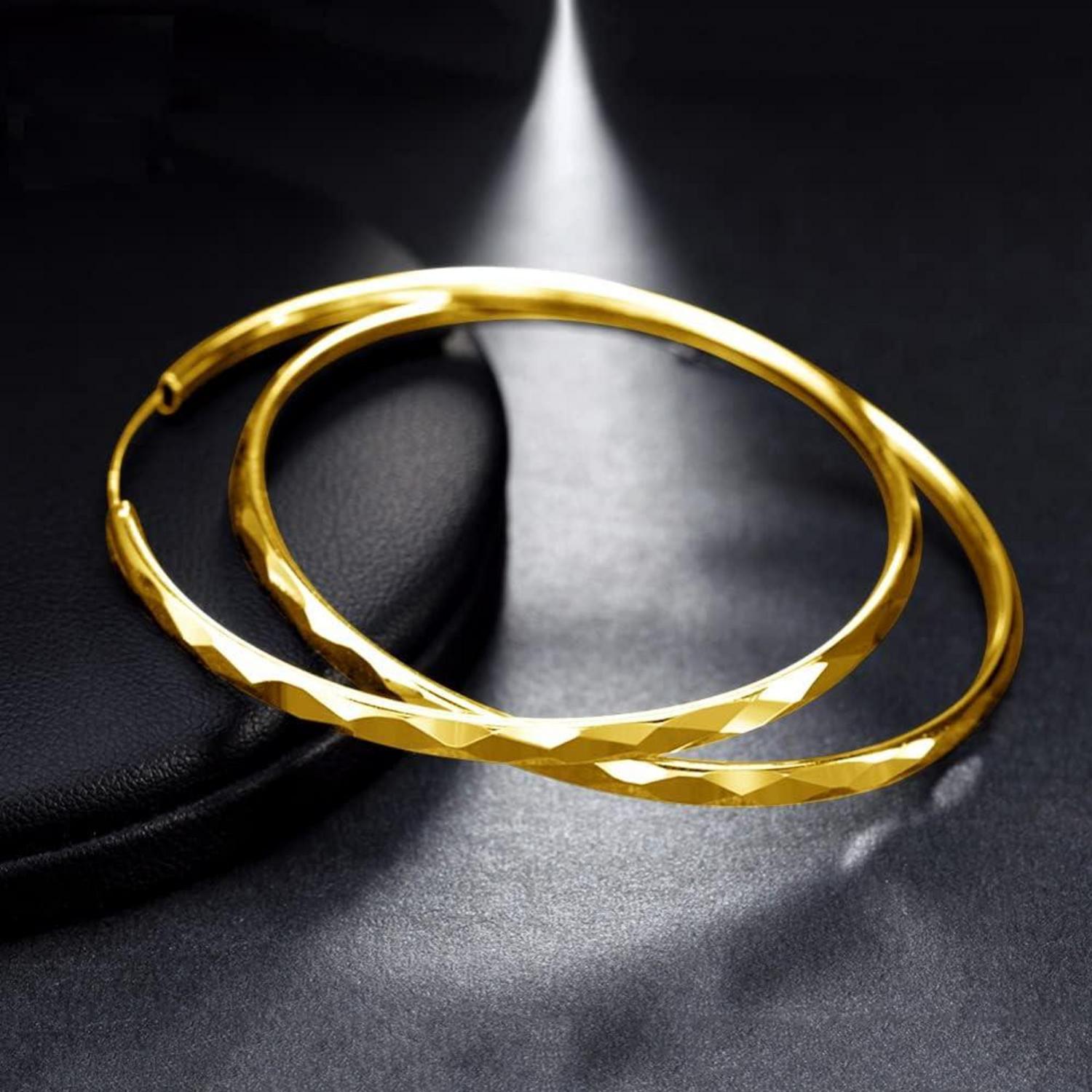 Damen Creolen Silber 925 Groß 40/50mm Hoop Ring Huggie Rund Hängend