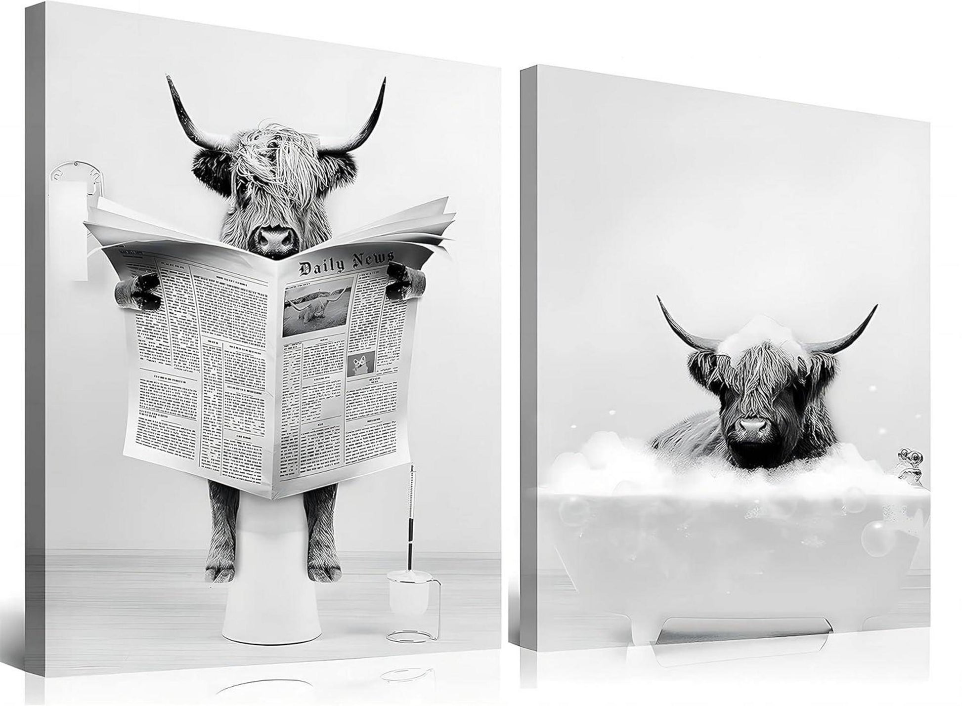 Moderne Schwarz-Weiß Leinwandbilder mit Rahmen, 30x40 cm