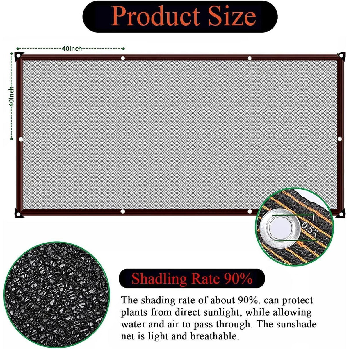 Schattentuch 4,9 x 6,1m – Sonnenschutznetz für Garten & Terrasse