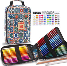 Premium Buntstifte Set 50 Farben Mischstift Weißer Marker Zipper Case