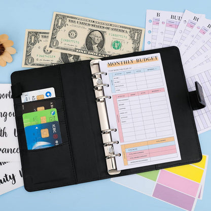Budget Binder A6 Marmor PU Leder Geld Organizer 8 Reißverschluss Cash Umschläge