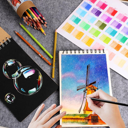 Premium Buntstifte Set 50 lebendige Farben zum Zeichnen Skizzieren