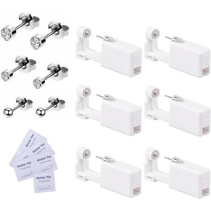 Ohrlochstechpistolen Set 6 Stück mit Ohrsteckern, steril, selbstpiercing