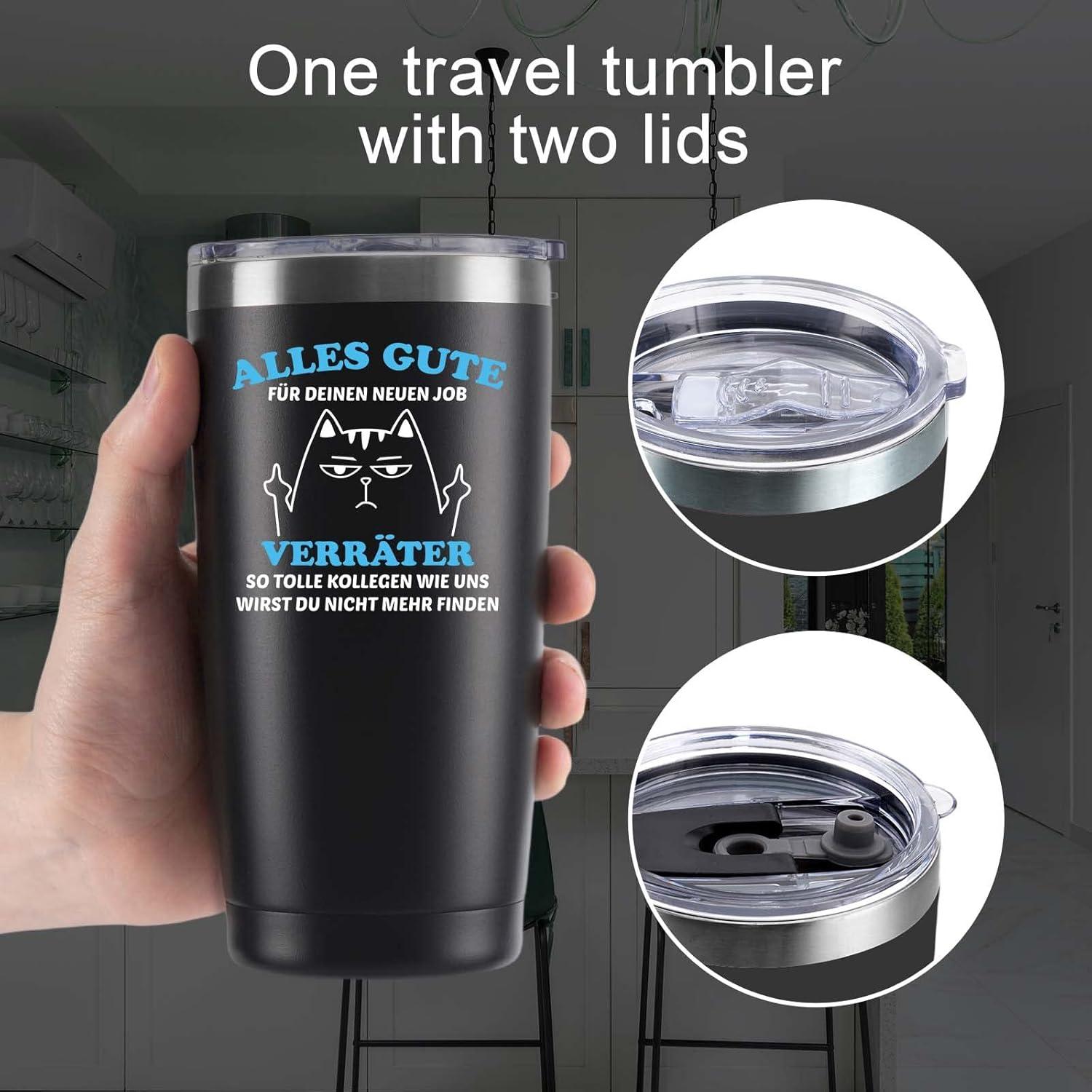 Livole Thermobecher 600ml Alles Gute für Deinen Neuen Job Kollegen-Tasse