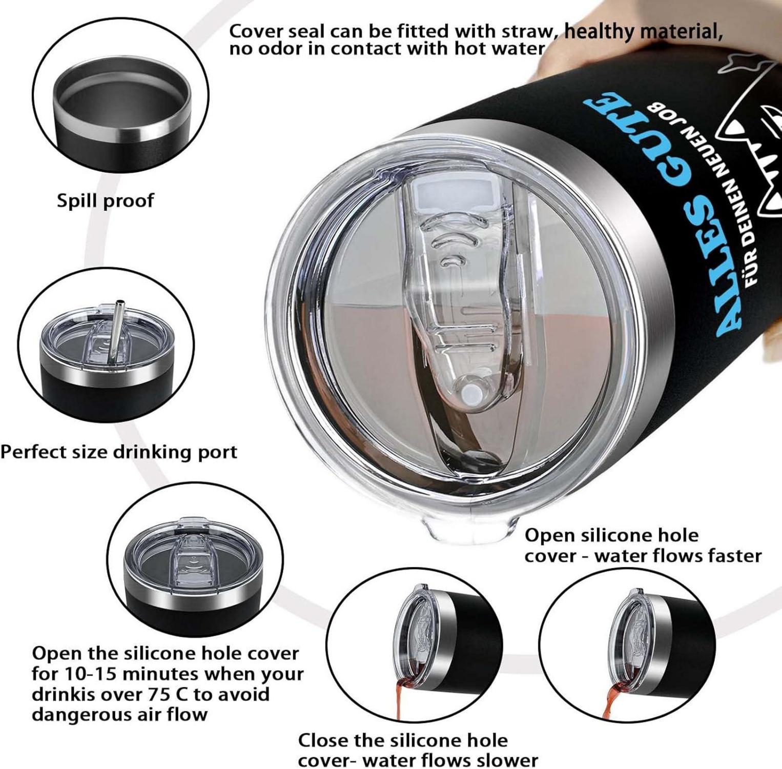 Livole Thermobecher 600ml Alles Gute für Deinen Neuen Job Kollegen-Tasse