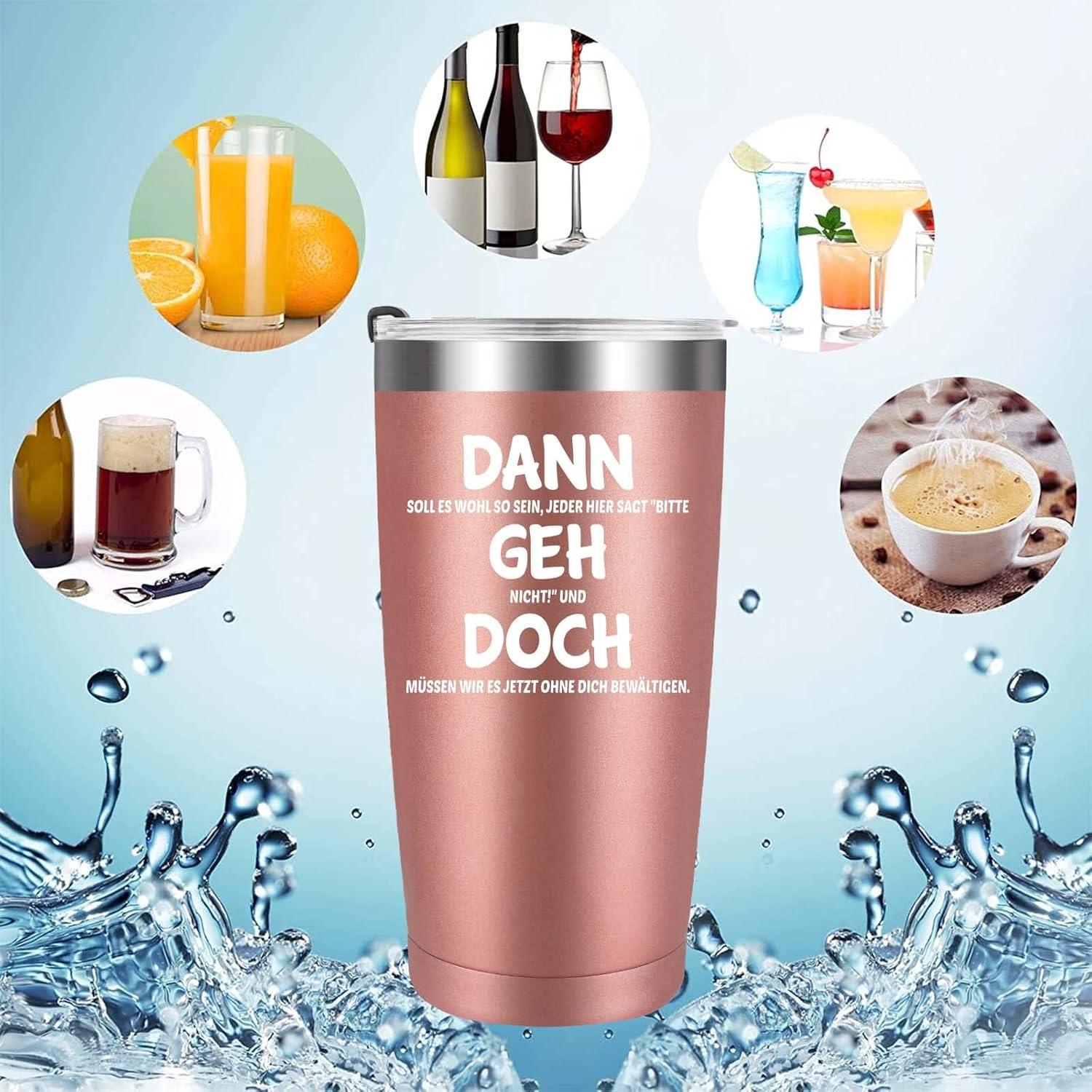 Livole Abschiedsgeschenk Kollegin - 20oz Doppelwandiger Edelstahl Weinbecher