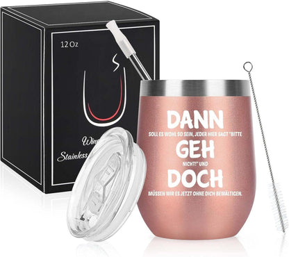 Abschiedsgeschenk Kollegin Jobwechsel Weinbecher Roségold 12oz