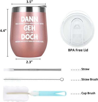 Abschiedsgeschenk Kollegin Jobwechsel Edelstahl Weinbecher Roségold