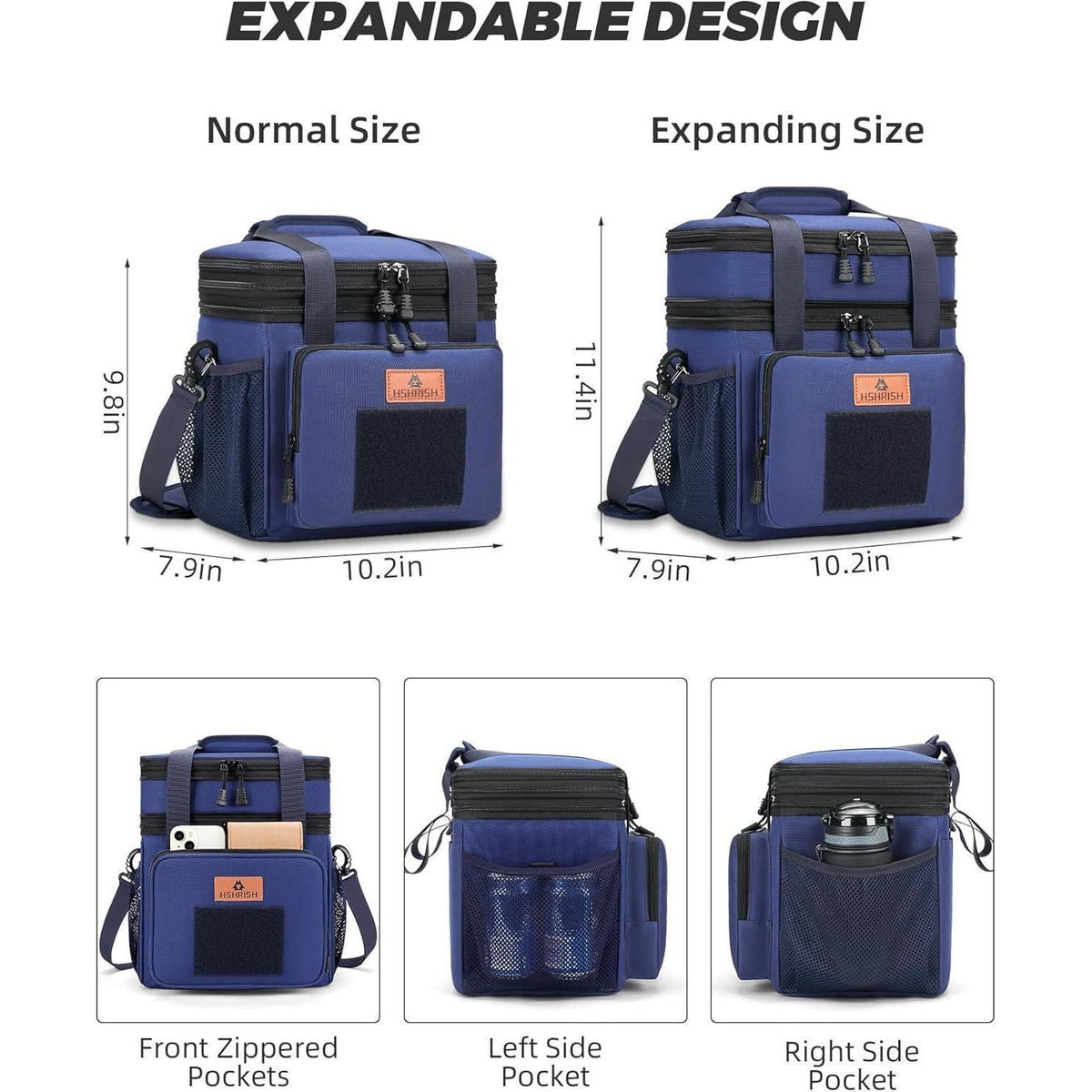 Taktische Lunchtasche Blau, 15L, Isolierkühltasche für Arbeit & Outdoor
