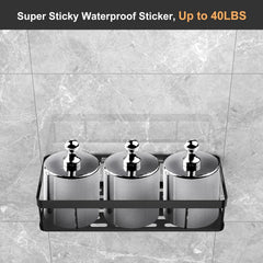 UUlioyer Duschablage ohne Bohren Wasserdicht Schwarz 4 Stück Organizer