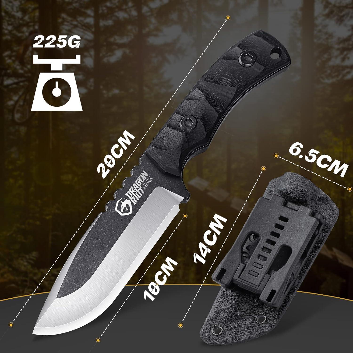 Outdoor-Messer Survival DRAGON RIOT Kydex Scheide G10 Griff Bushcraft 10 cm