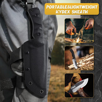 Outdoor-Messer Survival Kydex Scheide G10 Griff Jagdmesser Bushcraft