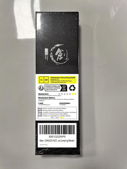 DRAGON RIOT Outdoor-Messer Survival D2 Stahl Klinge G10 Griff Kydex Scheide