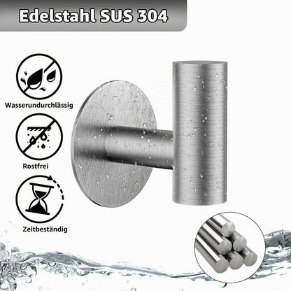 Handtuchhaken selbstklebend Edelstahl gebürstet Silber