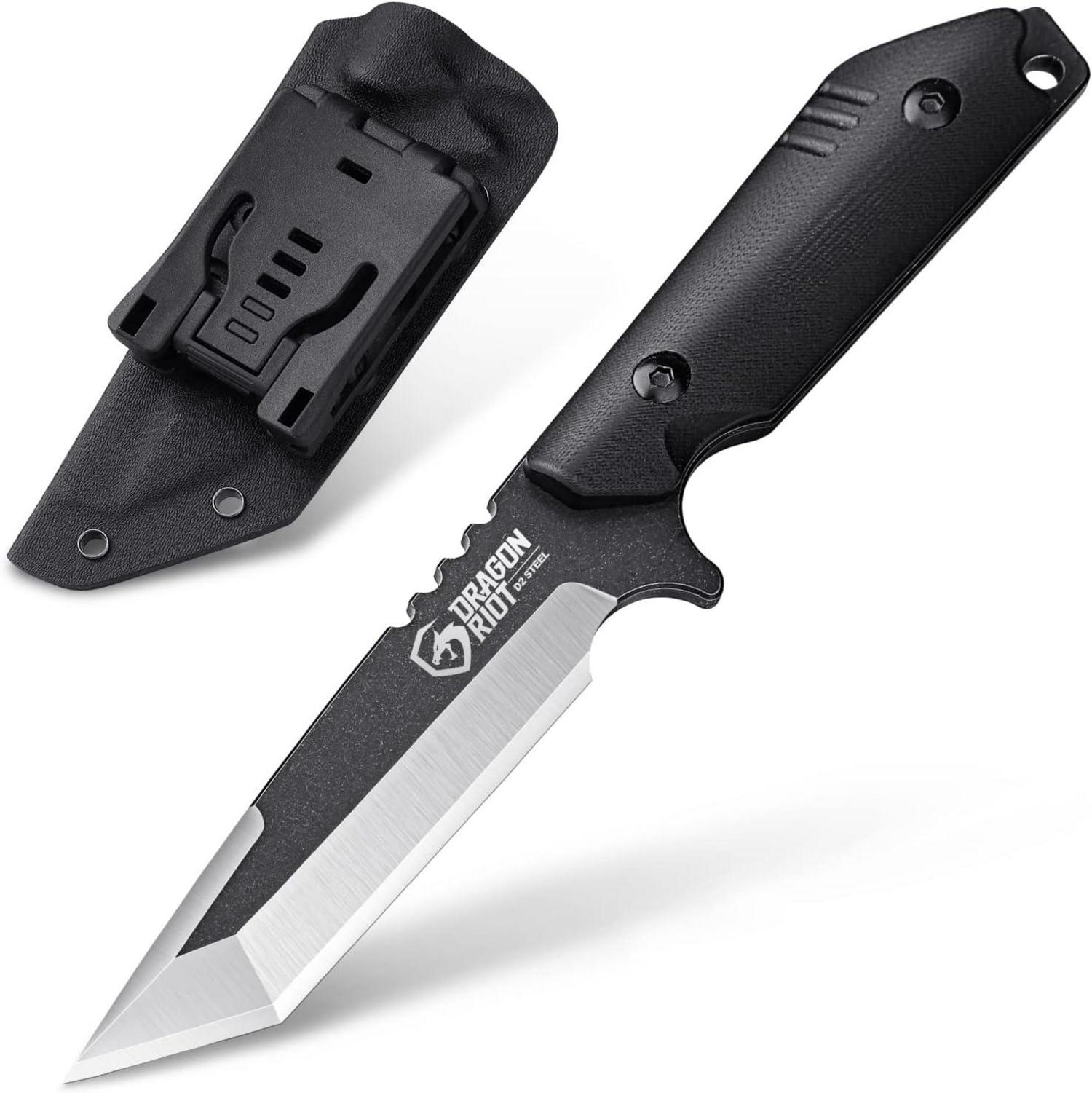 DRAGON RIOT Tanto Outdoor Bushcraft Survival Messer mit Kydex Scheide