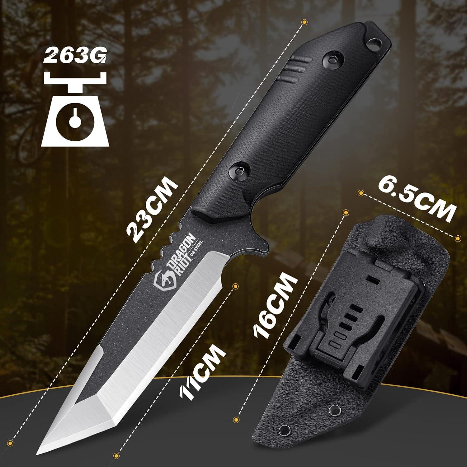 DRAGON RIOT Tanto Outdoor Bushcraft Survival Messer 11cm Klinge G10