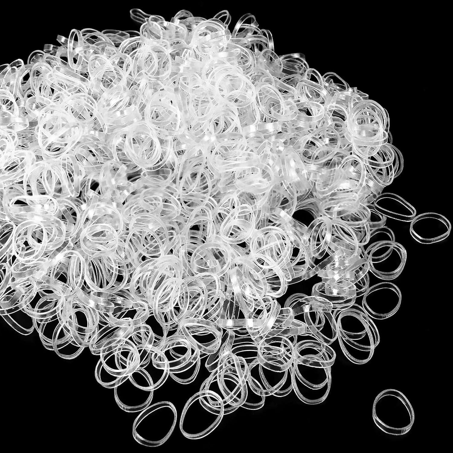 1100 Stück Mini Elastische Haargummis Transparente Haarbänder