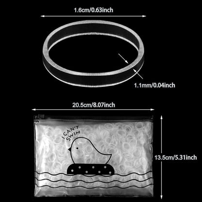 1100 Stück Mini Elastische Haargummis in Plastiktüte