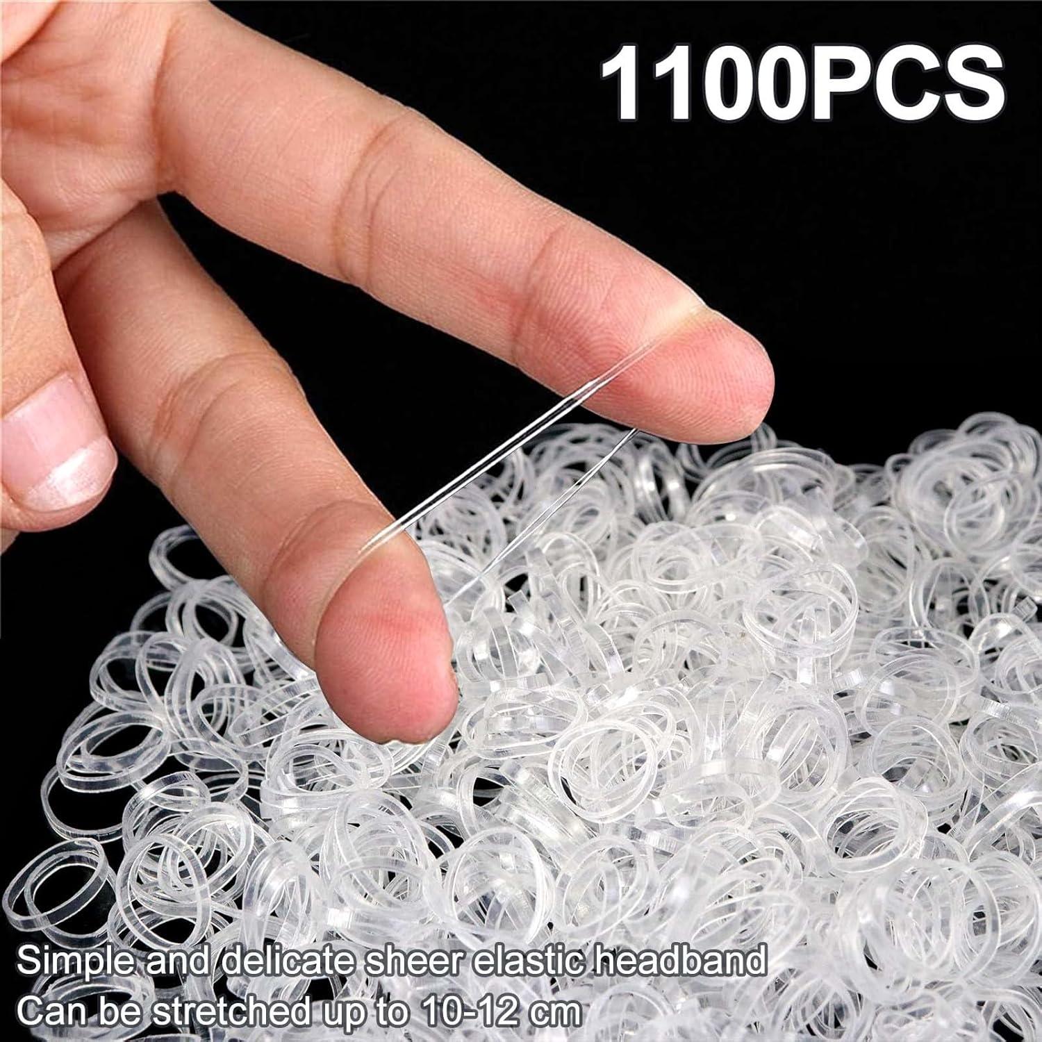 1100 Stück Mini Elastische Haargummis Transparente Haarbänder