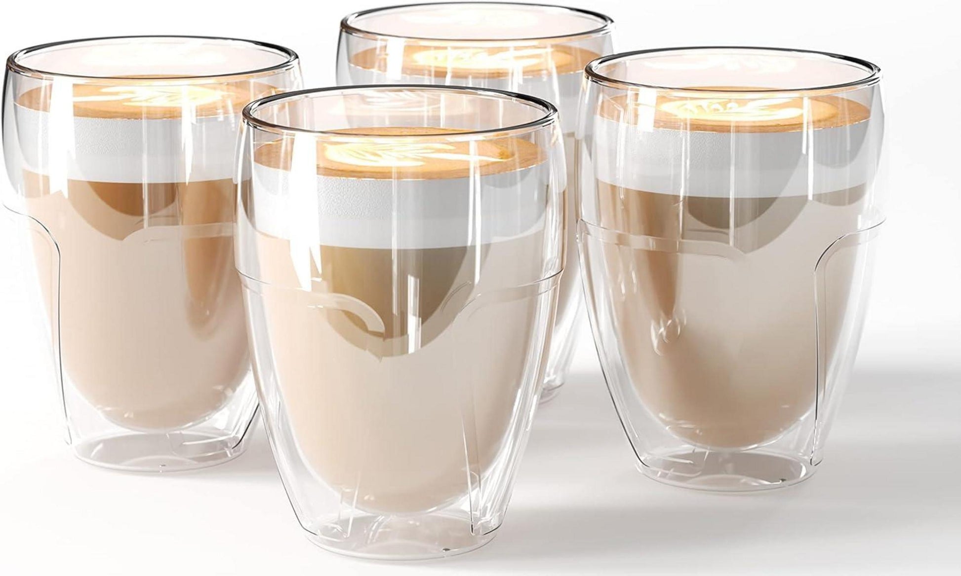 Doppelwandige Latte Macchiato Gläser aus Borosilikatglas 4er Set