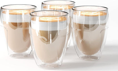 Doppelwandige Latte Macchiato Gläser aus Borosilikatglas 4er Set