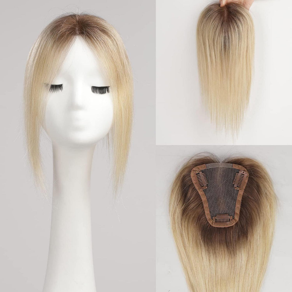 Hellblonde Haar Topper | Remy Echthaar | Dünnes Haar Abdeckung